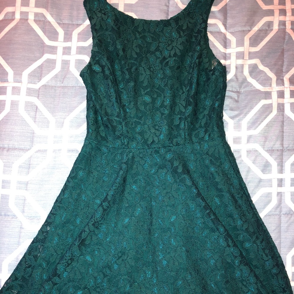 Lace Fit & Flare Tank Dress